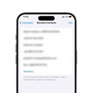 فهرست مخاطبان بلاک شده در آیفون (Blocked Contacts)