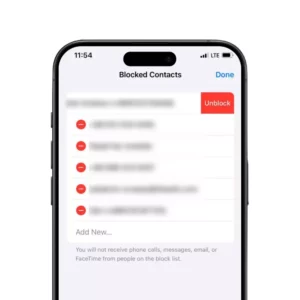 آنبلاک کردن مخاطب بلاک شده در آیفون